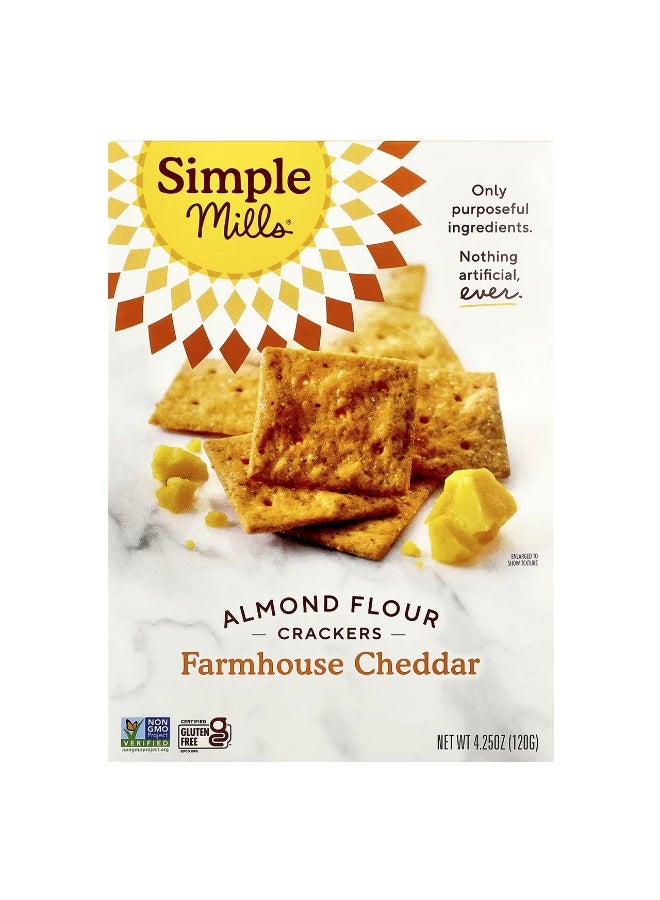 Simple Mills, Almond Flour Crackers, Farmhouse Cheddar, 4.25 oz (120 g)